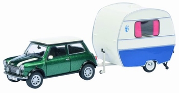 Mini cooper + Caravan , Camper  1/43