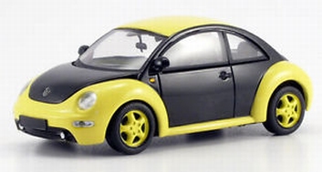 VW Volkswagen New Beetle Black Yellow Zwart geel  1/43