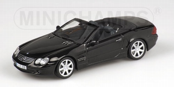 Mercedes Benz SL 2001 Black  Zwart Cabriolet   1/43