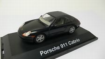 Porsche 911 Cabrio Black  Zwart + soft top  1/43