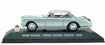 Facel - Vega HK500 Coupe 1958 Silver Zilver  1/43