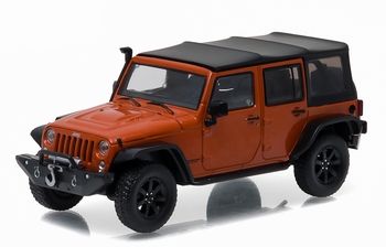 Jeep Wrangler unlimited 2014 oranje orange + soft top  1/43