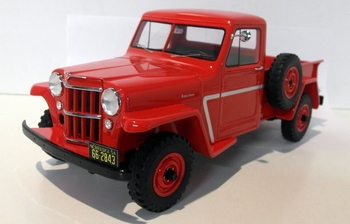 Jeep Willy's Pick up truck Rood Red  1/18