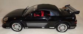 Mitsubishi Eclipse 2001 Spyder Cabrio Zwart Black Top Tuners  1/18