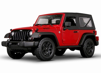 Jeep Wrangler 2014 Willys Rood Red cabrio + softtop  1/18