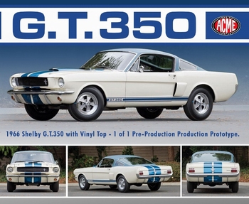 Ford Mustang Shelby GT 350 Prototype Wit/blauw  White/Blue  1/18