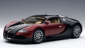 Bugatti EB 16,4 Veyron Production Car zwart rood - Black red  1/18