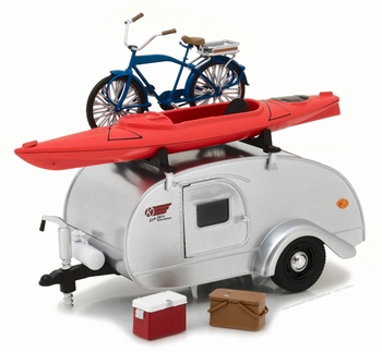 Caravan Camper aanhangwagen trailer + accessoires  1/24