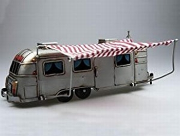 Airstream Caravan Camper Tinplate met luifel  1/24