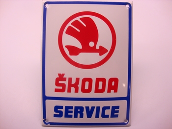 Skoda Service 10 x 14 cm Emaille