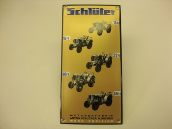 Schluter Traktor motoren fabrik RH 10 X 20 cm Emaille