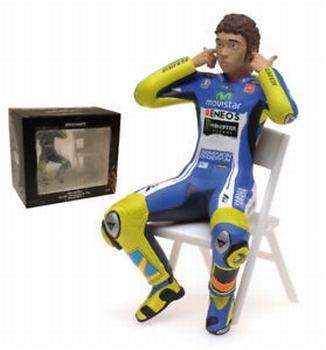 Valentino Rossi figurine Checking the Ear Plugs Moto GP 2014  1/12