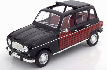 Renault 4 Parisienne 1964 Zwart rood - black red  1/18
