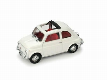 Fiat 500 met geopend dak wit  white  1/43