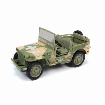 Jeep Willy's MB Camoflage groen/zand 1941 Medic  1/18