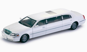 Lincoln Town car Limousine  2003 wit - white  1/18