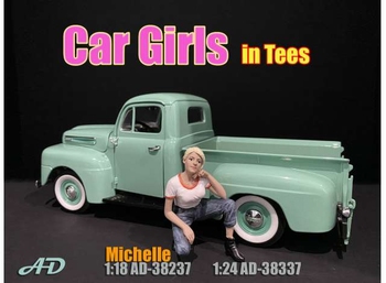 Car Girl Michelle Blond white T - schirt  1/18