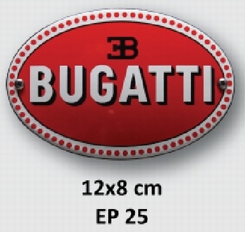 Bugatti emaille ovaal 10 x 5 cm
