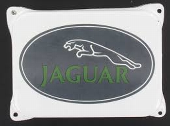 Jaguar emaille wit 14 x 10 