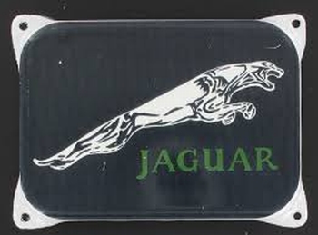 Jaguar emaille bordje zwart 14 x 10 