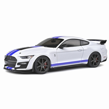 Ford Shelby GT 500 Fast Track Wit/blauw  White/Blue  1/18