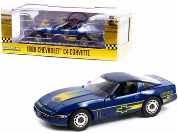Chevrolet Corvette  1988  C4 Blauw - Geel   Blue - Yellow  1/18