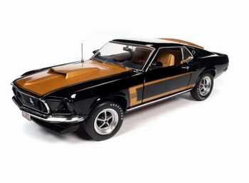 Ford Mustang Boss 429 1969 zwart - goud   Black - gold  1/18