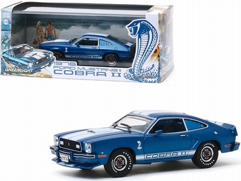 Ford Mustang II Cobra II Blauw/wit  - Blue / White 1976  1/18