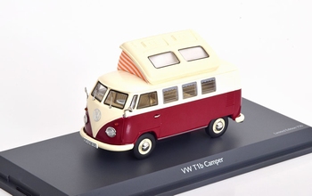 VW Volkswagen Bus T1b camper Rood/wit  Red/white  1/43