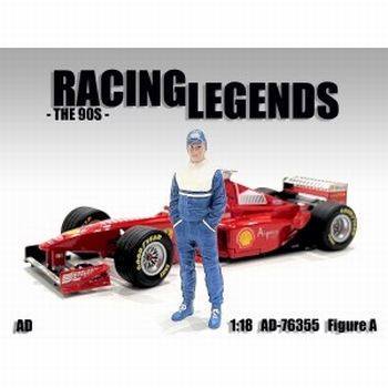 Racing legends - 90s A Piloot met blauwe pet  1/18
