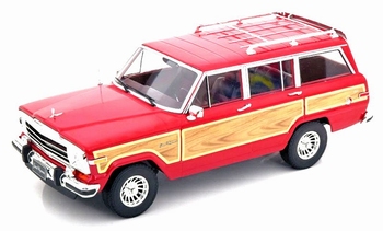 Jeep Grand Wagoneer 1989  Rood - Red Woody   1/18