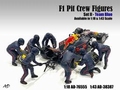 F1 pitcrew figures set # 2 Team Blauw - blue 1/18