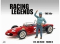 Racing Legends 50s B Blauwe helm met bril 1/18