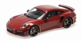 Porsche 911 (992) Turbo S coupe sport design 2021 Rood - Red 1/18